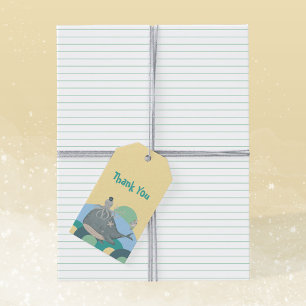 Adorable Nautical Whale Octopus Yellow Baby Shower Gift Tags