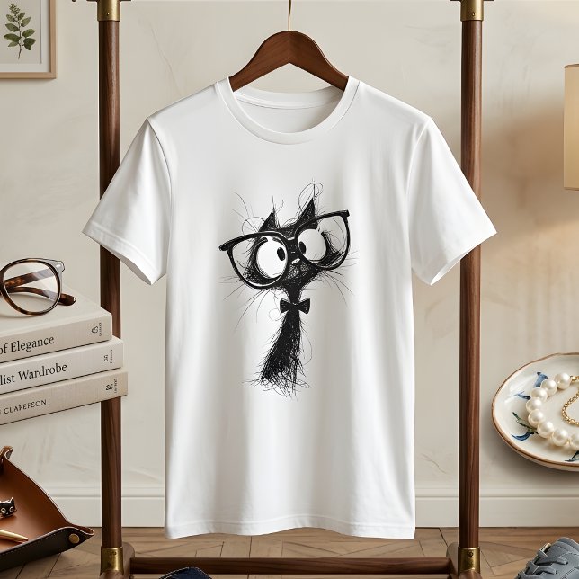  Adorable Nerd Cat with Glasses & Bowtie Women's T-Shirt (Creator Uploaded)