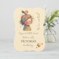 Adorable Neutral Pastel Gilrl Bird Stars Childhood