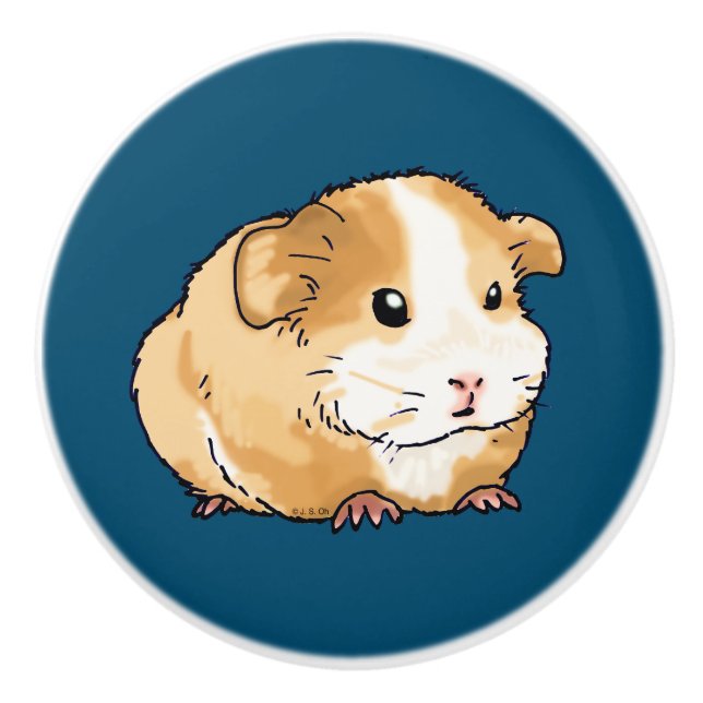 adorable new guinea pig ceramic knob (Front)