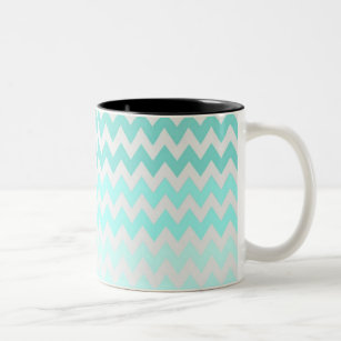 Adorable Ombre, Zigzag ,Chevron Pattern Two-Tone Coffee Mug