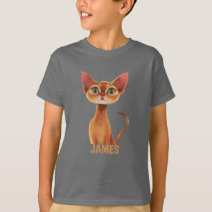 Adorable Orange Abyssinian Cat Personalised T-Shirt