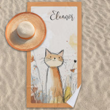 Adorable Orange Cat Illustration Personalised