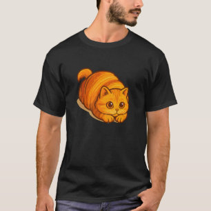 Adorable Orange Loaf Cat, Croissant Shape, Love Ca T-Shirt