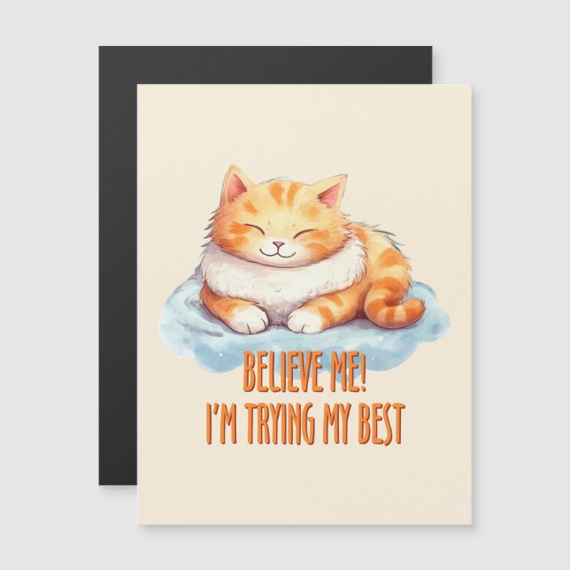 Adorable Orange Tabby Cat- I'm Trying My Best (Front/Back)