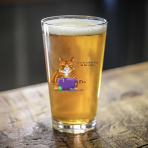 Adorable Orange Tabby Green Father’s Day Purple  Glass
