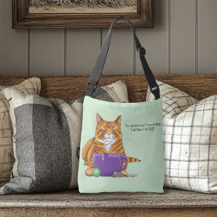 Adorable Orange Tabby Green Mother’s Day Purple Crossbody Bag