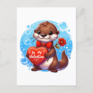 Adorable Otter Be My Valentine Postcard
