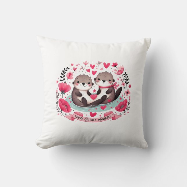 Adorable Otter pun Cushion (Front)