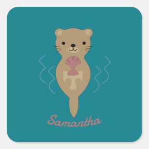 Adorable Otter Square Sticker