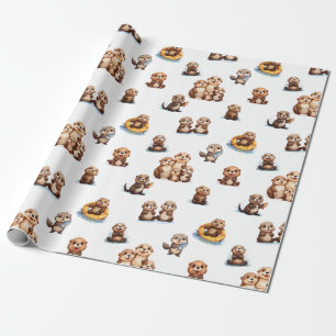 Adorable Otters! Wrapping Paper