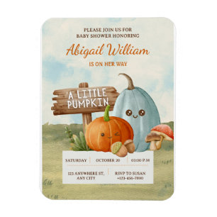 Adorable Our Little Pumpkin Baby Shower Invitation Magnet