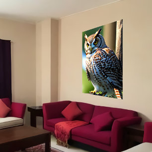 Adorable owl   AI Art  Poster