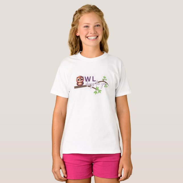 Adorable Owl Design T-Shirt (Front Full)