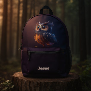 Adorable Owl Printed Backpack