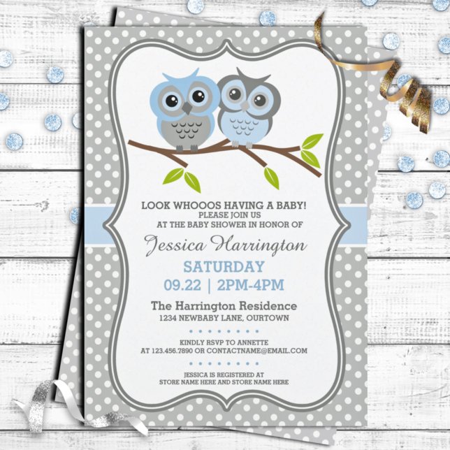 Adorable Owls Baby Shower Invitation (Creator Uploaded)