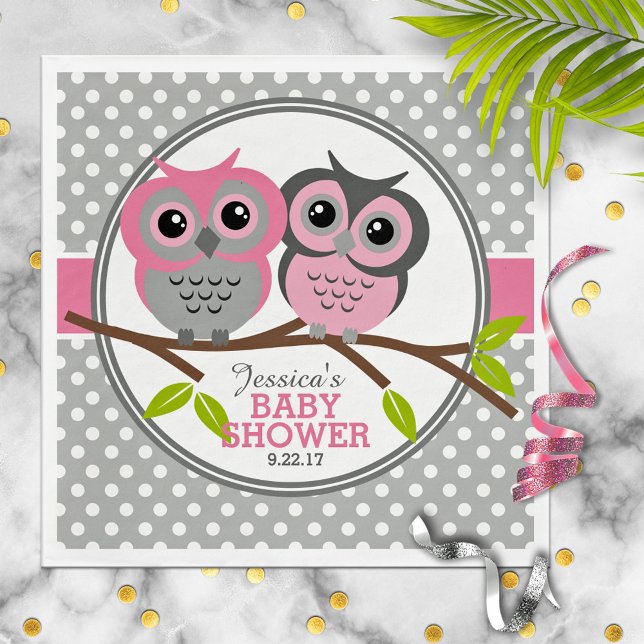 Adorable Owls Baby Shower Napkin (Creator Uploaded)