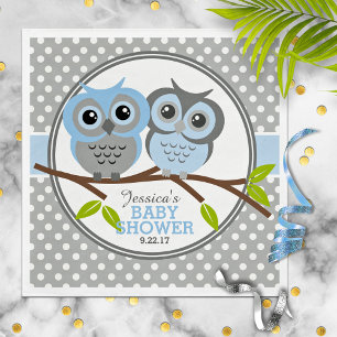 Adorable Owls Baby Shower Napkin