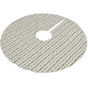 Adorable Owls Pattern on Light Yellow Background Brushed Polyester Tree Skirt