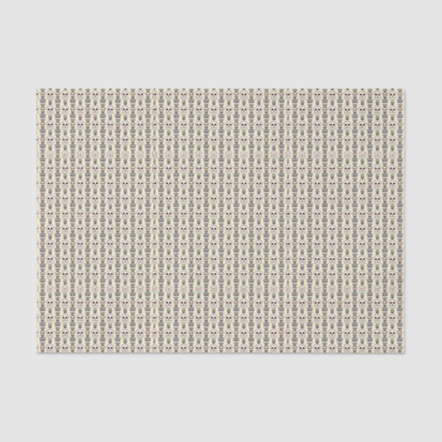 Adorable Owls Pattern on Light Yellow Background Tissue Paper (Front)