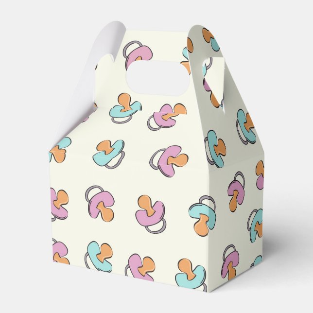 Adorable Pacifier Gender Reveal Baby Shower Favour Box (Front Side)