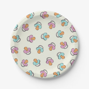 Adorable Pacifier Gender Reveal Baby Shower Paper Plate