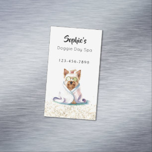 Adorable Pampered Doggie Dog Spa  Magnetic Business Card