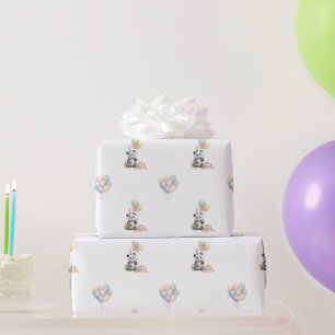 Adorable Panda animal Balloon Gift Wrapping Paper