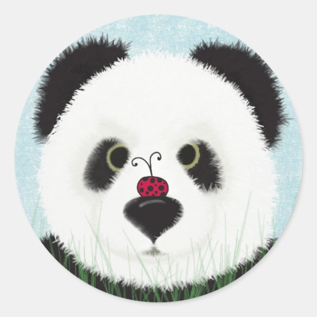 Adorable Panda Bear Classic Round Sticker (Front)