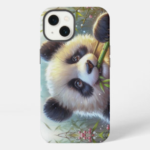 Adorable Panda Bear Eating Bamboo iPhone 13 Case