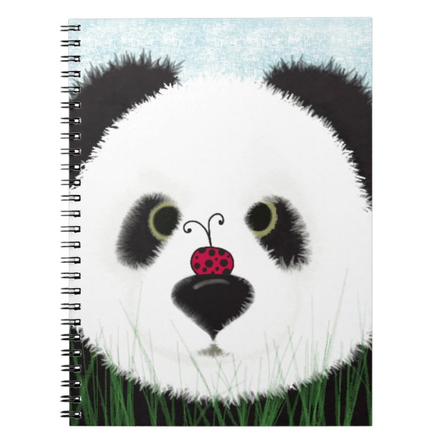 Adorable Panda Bear Spiral Notebook (Front)