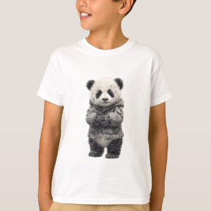 Adorable Panda Bear Standing Kids T-Shirt