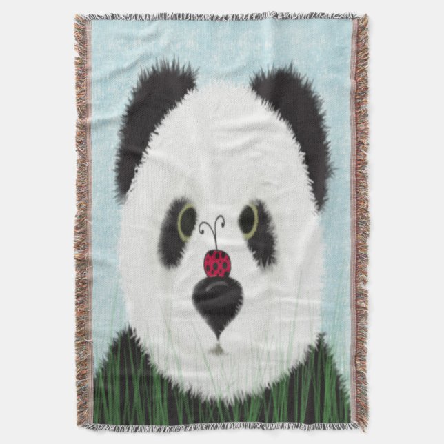 Adorable Panda Bear Throw Blanket (Front Vertical)
