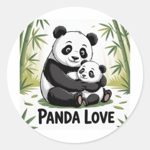 Adorable Panda Love Back to School  Classic Round Sticker