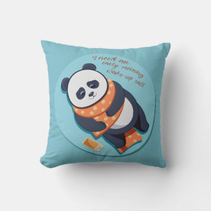adorable panda need morning call cushion