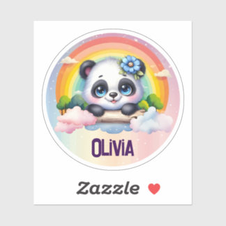 Adorable Panda Rainbow with Customizable Name