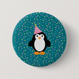 Adorable Party Penguin 6 Cm Round Badge
