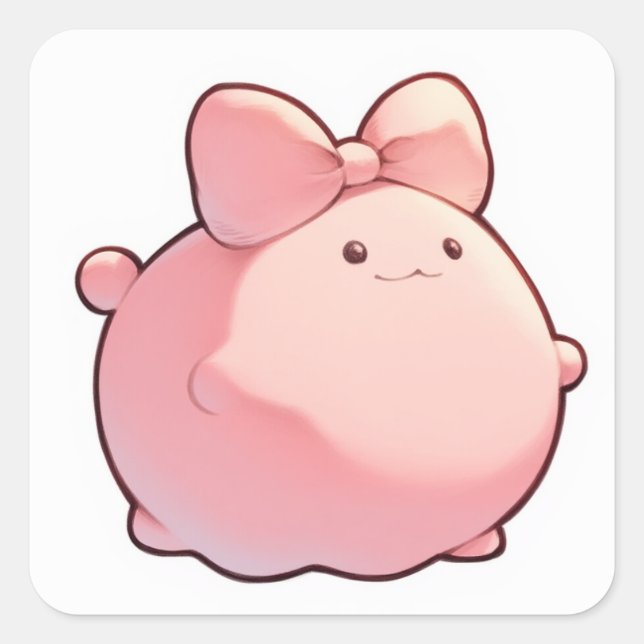 Adorable Pastel Illustration Square Sticker (Front)