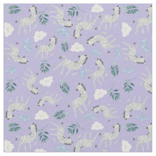 Adorable pastel pattern safari wildlife purple fabric