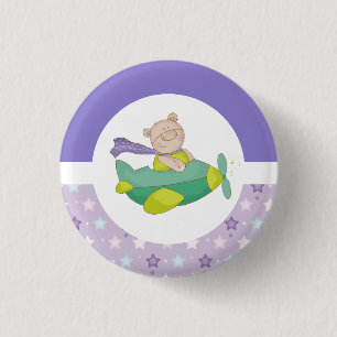 Adorable Pastel Teddy Bear Button