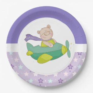 Adorable Pastel Teddy Bear Paper Plates 