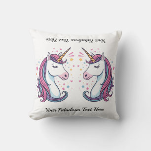 Adorable Pastel Unicorn Customizable Magical Decor Cushion