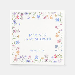 Adorable Pastel Wildflower Garden Baby Shower Napkin