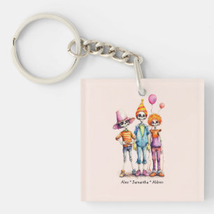 Adorable Pastel Zombie Trio - Cute Halloween (3) Key Ring
