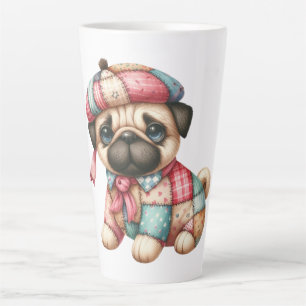 Adorable Patchwork Dog #10 Latte Mug