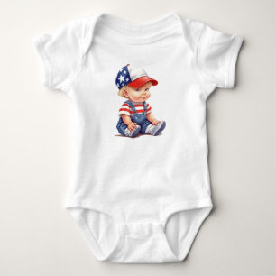 ADORABLE PATRIOTIC LITTLE BABY BOY BODYSUIT