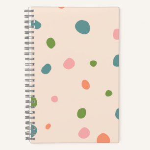Adorable pattern polka dots for her cute pink blue notebook