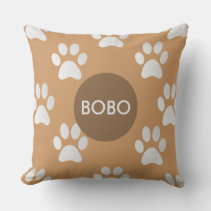Adorable Paw Prints Monogram Cushion