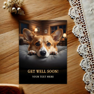 Adorable Pembroke Welsh Corgi Get Well Postcard