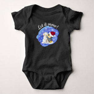 Adorable Penguin And Snowman With Text Baby Bodysu Bodysuit